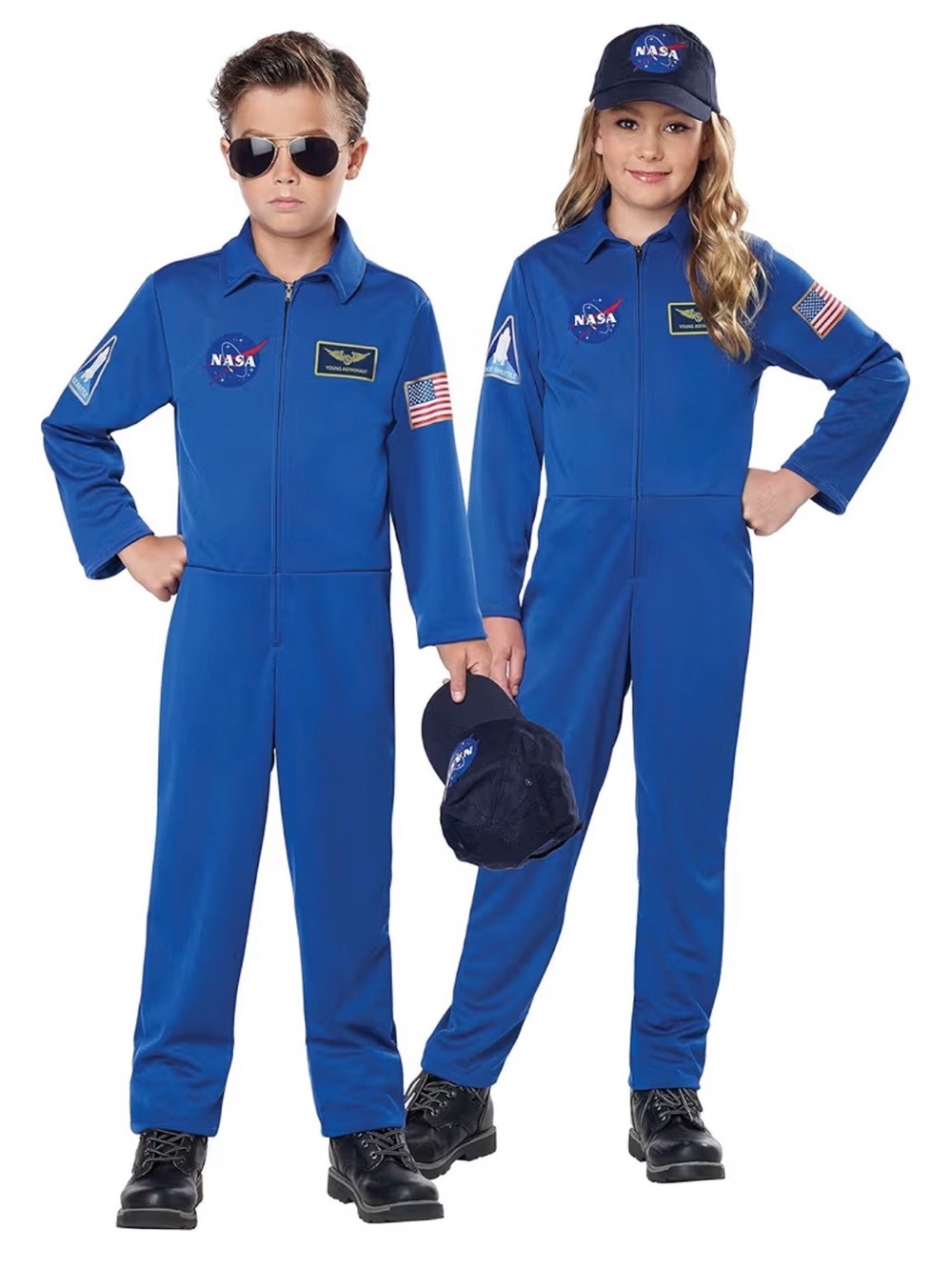Kids Blue NASA Astronaut Jumpsuit Costume